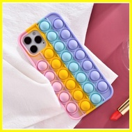 ☼ ◊ ✆ Realme C12/C15/C25 C112021/C20 8/8Pro 8(5G) Soft Pop It Bubble Cute Rainbow Silicone Case