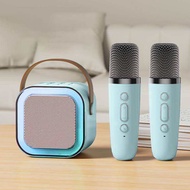 Loa Bluetooth Karaoke Mini K12 kèm mic không dây công suất 10W Loa Karaoke 2 Mic Thay Đổi Tông Chất