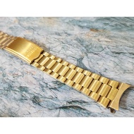 vintage seiko Watch Strap Gold Color 19mm Curved Ears For 7009 6309 6139-6012 6139-6010 6139-6019 70