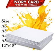 [Ready Stock] 10pcs Ivory Card 300 gsm a6 a5 a4 a3 a+