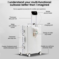 New arrival 28 inches and 24 inches star gold aluminium frame luggage with anti theft lock