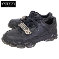 Jimmy Choo 鑽石串珠飾帶皮革運動鞋 / 42碼