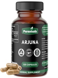 Arjuna Premium 320 Capsules Non GMO and Gluten Free | Herbal Supplement | 400 mg Per Serving | Made 