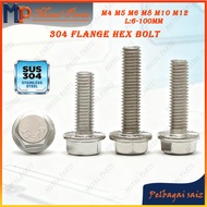 Hex Flange Bolt 304 Stainless Steel|Outer Hex Head Flange Cap Screw |Hex Head Screw |DIY Skru for Mo