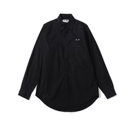 Japanese Kawahisa Tide Brand Baoling Shirt Female CDG PLAY Couple Long-Sleeved Black Heart Shirt Lov