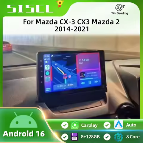 Android 16 Carplay Auto For Mazda CX-3 CX3 Mazda 2 DK 2014 - 2020 2021 2022 2023 Car Radio Multimedi
