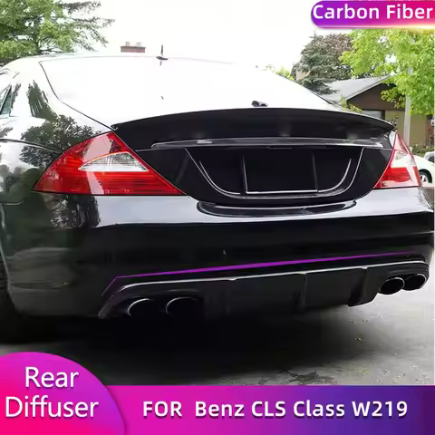 Carbon Fiber Rear Bumper Diffuser Lip Spoiler for Mercedes Benz CLS Class W219 CLS63 AMG Sedan 2006-