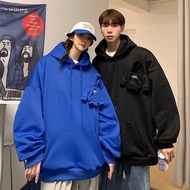 M-5XL Hooded Printed University T Loose Street Wear Thin Sweatshirt Korean Version Boys Casual Coupl