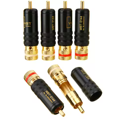 HIFI WBT-0144 Gold Plated Copper RCA Plug Durable RCA Connector Screws Soldering Locking Audio Video