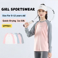 Kids Shirt Sports Sunscreen Summer Long Sleeve Top Sun Protection UPF50+ Kids Sports Wear