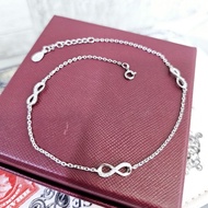 Silver 925 plated with white gold anklet