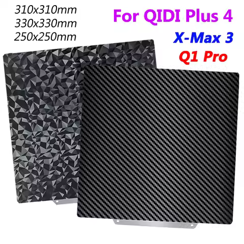 For QIDI Plus 4, X-Max 3,QI Pro Build Plate Smooth PEO PET Carbon Fiber Sheet Double Sided 3D Printi