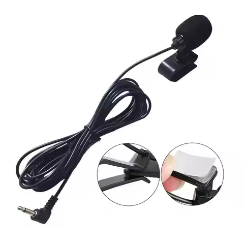 Car Audio Microphone Radio 3.5MM Microphone Plug Wired Mic 3m Cable For Pioneer Stereo Receiver PC A