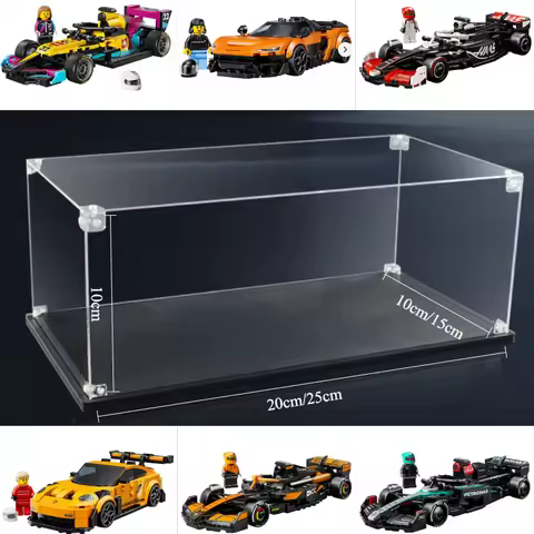 25x15x10 Dustproof acrylic storage box for LEGO Speed Champions series F1 display box 77242 77244 77