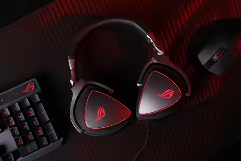 ROG Delta Origin Gaming Headset Red LED Lighting Rings