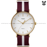 TIMEX TW2P97600 Unisex Analog Watch Weekender Fairfield 41mm Slip-Thru Nylon Strap White Red *Origin
