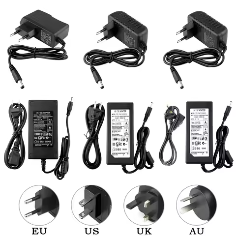 AU EU US UK Plug Power Supply Adapter 1A 2A 3A 5A 6A 8A 10A Universal Power Adapter AC 100V-240V To 