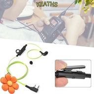 KEATHS Earphone PTT Mic, 2 Way 2 Pin Earpiece, Two Way Radio ABS Noodle Headphone Cord for Kenwood B