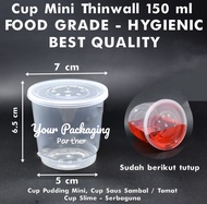 Cup Puding Mini 150ml 25pcs Pack Thinwall Slime Sambal Merpati Cup Tahan Panas Murah