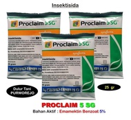 Insektisida PROCLAIM 25 Gram Bahan Aktif Emamektin Benzoat 5%