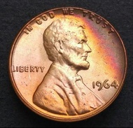 1964年 美國林肯一美仙硬幣一枚 (64-04C)