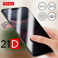 Samsung GalaxyA20 A30 A30S A10 M10 A10S 21D Privacy Cover Screen Protector Tempered Glass Anti Spy LCD Anti Finger Print