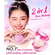(ATIGA BEAUTY) GLAD2GLOW 2in1 Perfect Pair Cushion Powder Foundation 19gr - Coverge With Flawless-Ma
