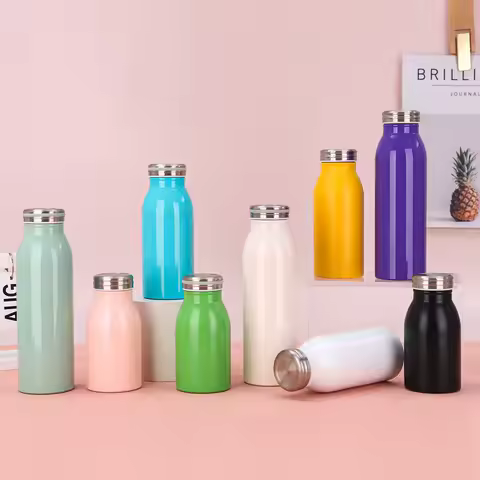 Stainless Steel Bottle Water Stainless Steel Double-Layer Water Bottle Thermos Stylish Sports Househ