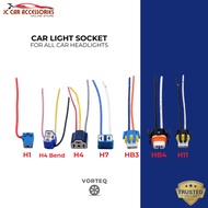 VORTEQ Car Headlight Bulb Socket Adapter Wiring Harness H1 H4 H7 H8 H11 HB3 HB4 T10 T20