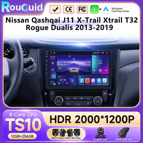 Android 16 Car Radio For Nissan X-Trail Qashqai 2 J1T32 Qashqai J10 J11 2014 2015 2016 2017 2018 201