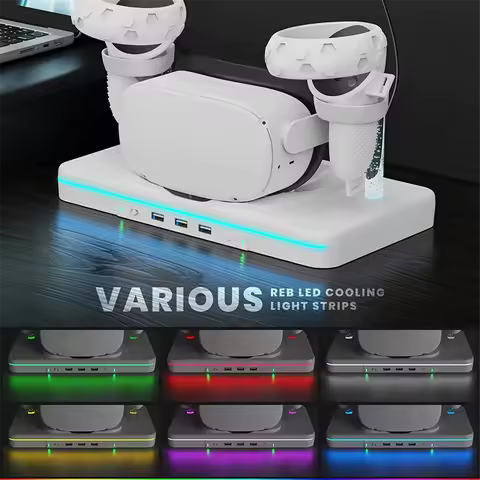 New For Oculus Quest 2 Charging Dock Base VR Glasses Headset Charger Station Stand Base Display Hold