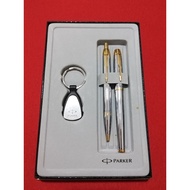 authentic parker gift set ballpoint pen and rollerball pen with keychain