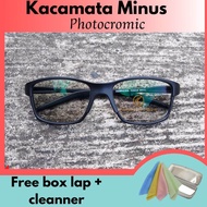 Kacamata Minus Photocromic Pria Sporty Kaca Mata Min Rabun Jauh Anti Radiasi Optik Asli Ori