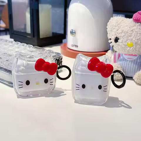 Hello Kitty Red For Airpods Pro 2 Case,Transparent Shockproof Protective Earphone TPU Cover For Airp