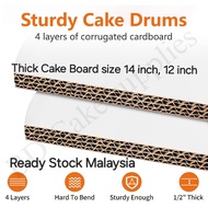 [Ready Stock] Cake Drum Board 12mm/ Thick Cake Board/ Sturdy Cake Board/ 14inch & 12 inch Cake Board