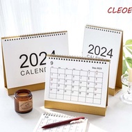 CLEOES Desk Calendar, Daily Planner Coil Standing Calendar 2024 Calendar, Simple Office School Supplies Weekly Schedule Paper Desk Stationery Supplies Men/Women