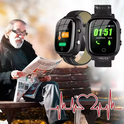 Elderly Smart Watch For Senior 4G Sim Card SOS Phone Call Falling Detection GPS Positioning 4GB ROM 