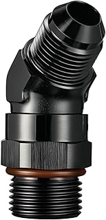 EVIL ENERGY 8AN Flare to 10AN ORB Male Swivel Adapter Fitting 45 Degree Black 1PC