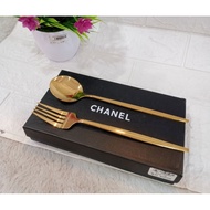 Rovigo gold sharpener spoon and fork sus410