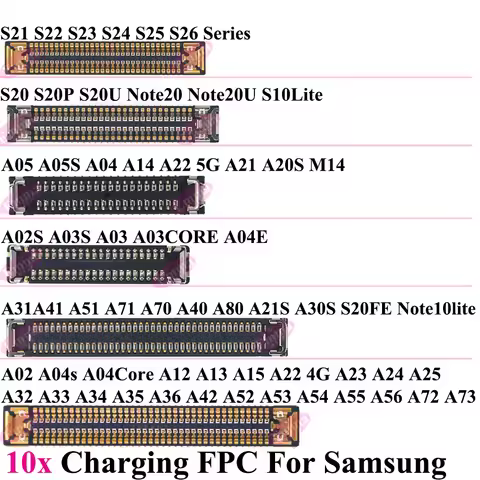 10pcs Charging Connector FPC For Samsung S25 S24 S23 S26 A15 A12 A72 A73 A05S A51 A71 A54 Motherboar