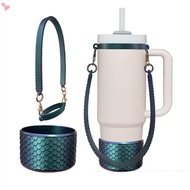 2pcs Stanley Cup Accessories Soft Silicone Boot with Portable Anti-slip Sling Carrier Holder Fit for