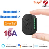 16A Tuya ZigBee Smart Switch Module APP Remote Control No Neutral Wire Smart Light Switch Mini Break