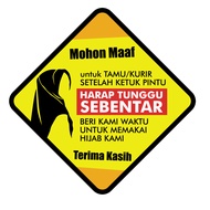 Stiker Hijab Tamu Kurir Muslimah Mohon Tunggu