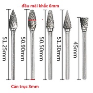 Bộ 5 mũi mài hợp kim vonfram 3x6mm