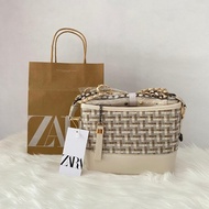 Zara Knitted Bag Free Paper Bag - Zara Knitted - White