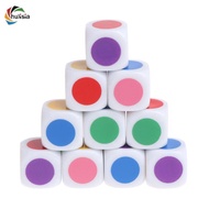 chulisia 10Pcs Square 16mm 6 Sided D6 Dice 6 Color Dotted for D&D TRPG Board Game