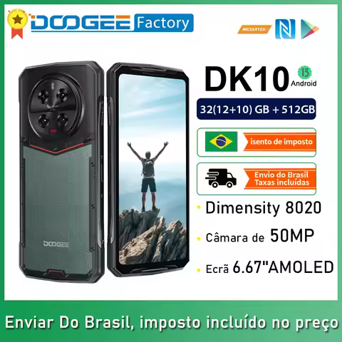 DOOGEE DK10 5G Smartphone Dimensity 8020 Morpho® Quad Camera 50MP 32GB 512 GB Rugged Phone 6.67" 120