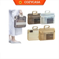 【COZYCASA】Portable Document Box / Documents Stationery Storage Case/ A4 Folder With Lock Handle/ Fil