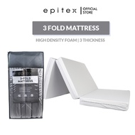 Epitex 3 Fold High Density Foam Mattress  4cm  8cm  11cm  Foldable Bed