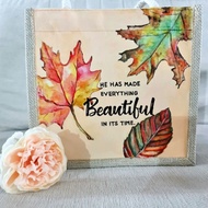 <Ecclesiastes 3:11> Handpainted Jute Lightweight Tote Bag